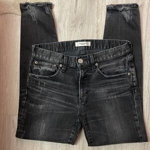Moussy Vintage Size 25 Velma Distressed Skinny Jeans In Light Black